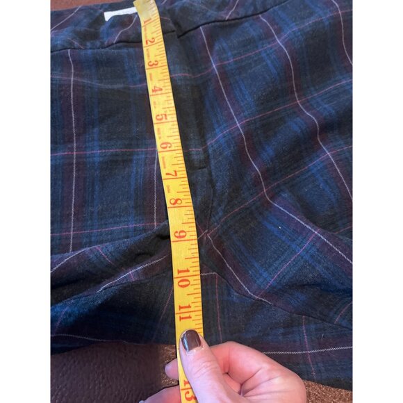 J.Jill Premium Bi-Stretch Plaid Pants Size 16 Blue & Red Crop Work - Picture 5 of 7